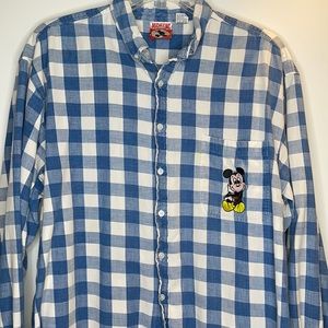 Mickey Inc Checkered Long Sleeve Button Down Shirt L